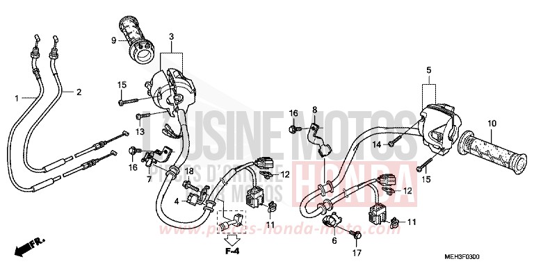 COMMUTATEUR/CABLE de DN-01 SWORD SILVER METALLIC (NHA95) 2009
