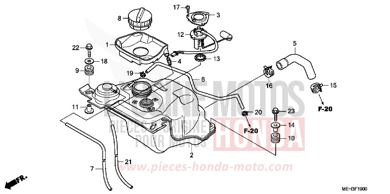 RESERVOIR A CARBURANT de DN-01 SWORD SILVER METALLIC (NHA95) 2009