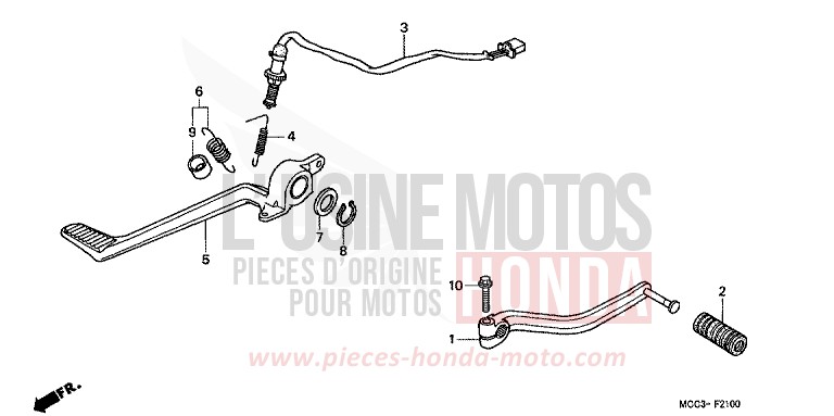 PEDALE DE FREIN/PEDALE DE CHANGEMENT de X11 NOIR (NH1) de 2001