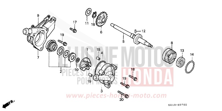 POMPE A EAU de MTX125R NOIR (NH1) 1983