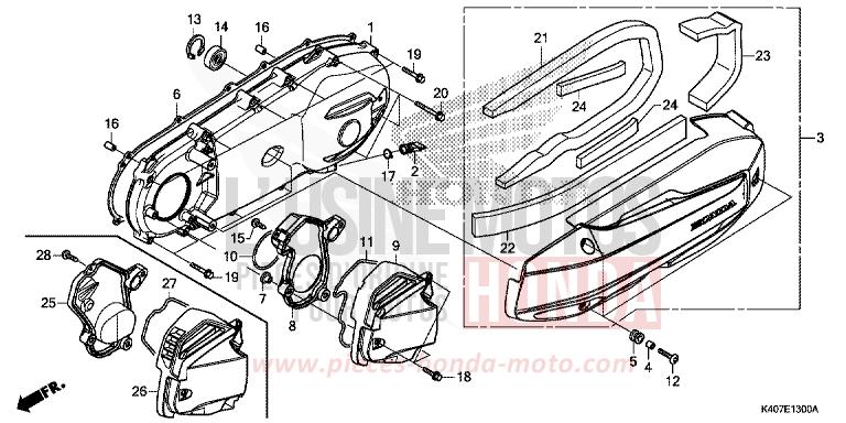 PANNEAU LATERAL GAUCHE de Forza MAT PEARL COOL WHITE (NHB44H) de 2016