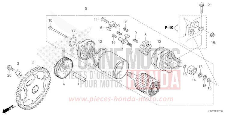 DEMARREUR de SH350i MAT RUTHENIUM SILVER METALLIC (NHB88) 2021