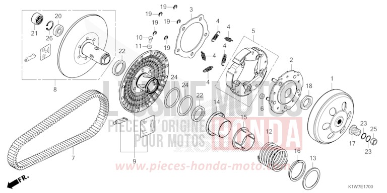 COTE MENE de SH350i MAT RUTHENIUM SILVER METALLIC (NHB88) 2021
