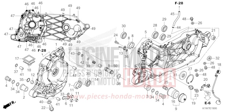CARTER MOTEUR de SH350i MAT RUTHENIUM SILVER METALLIC (NHB88) 2021