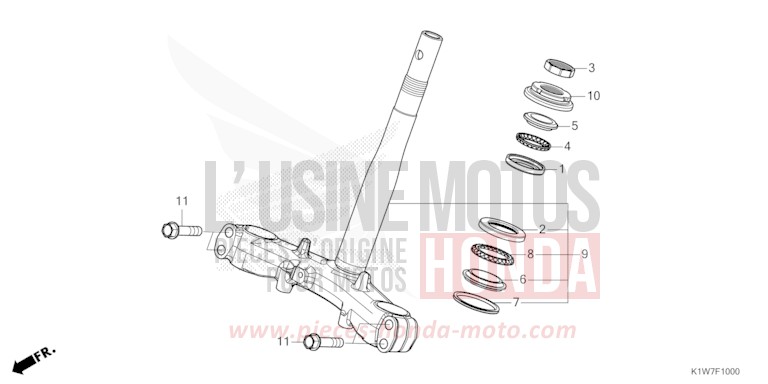 TIGE DE DIRECTION de SH350i MAT RUTHENIUM SILVER METALLIC (NHB88) 2021