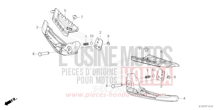MARCHEPIED SELLE TANDEM de SH350i MAT RUTHENIUM SILVER METALLIC (NHB88) 2021