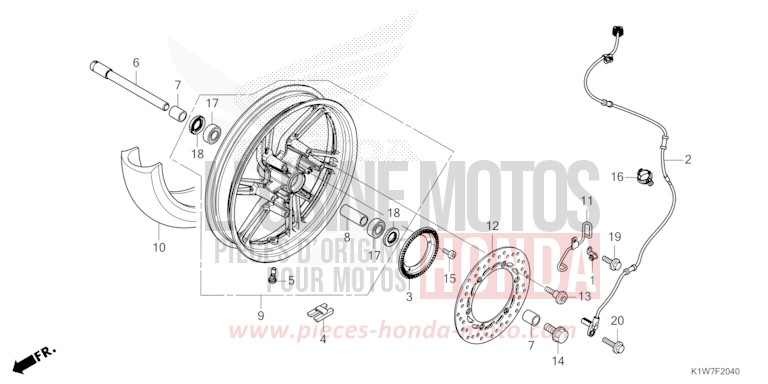ROUE AVANT de SH350i PEARL COOL WHITE (NHA16) 2021