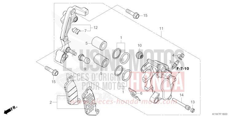 ETRIER DE FREIN AVANT de SH350i MAT RUTHENIUM SILVER METALLIC (NHB88) 2021