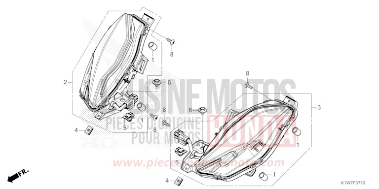 CLIGNOTANT AVANT de SH350i MAT RUTHENIUM SILVER METALLIC (NHB88) 2021