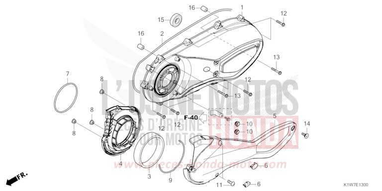 PANNEAU CARTER-MOTEUR G. de SH350i PEARL FALCON GRAY (NHC61) 2021