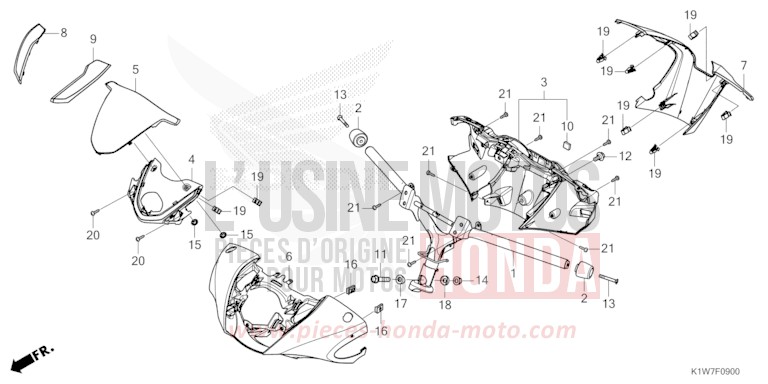 TUYAU DE GUIDON/REVETEMENT DE GUIDON de SH350i PEARL FALCON GRAY (NHC61) 2021