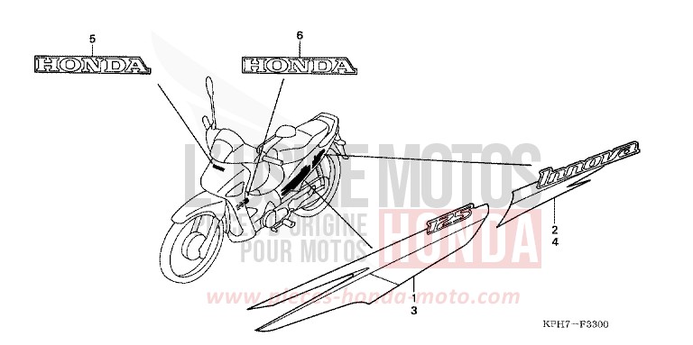 RAYURE/MARQUE (ANF1253/5/6) de Innova MILLENNIUM RED (R263) de 2003