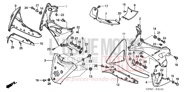 GAINE TUYAUX PRINCIPAUX/ PROTECTEUR DE JAMBE (1) de Innova MILLENNIUM RED (R263) de 2005