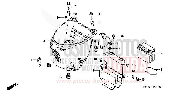 BATTERIE/COMPARTIMENT A BAGAGES de Innova CANDY BEAM RED (R307) 2007
