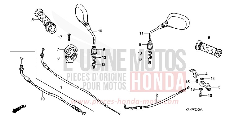 CABLE/MIROIR de Innova FORCE SILVER METALLIC (NH411) 2007