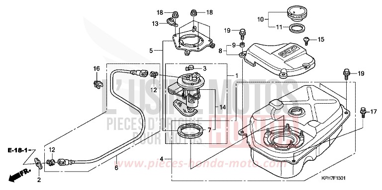 RESERVOIR A CARBURANT (2) de Innova FORCE SILVER METALLIC (NH411) de 2007