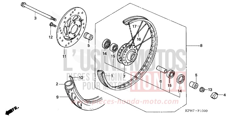 ROUE AVANT de Innova ASTEROID BLACK METALLIC (NHA35) de 2005