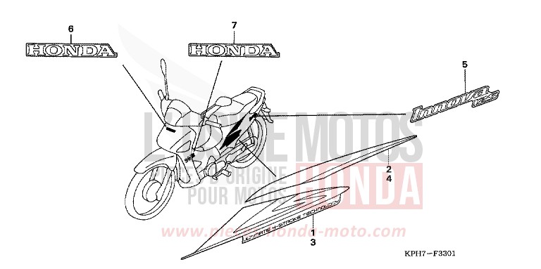 RAYURE/MARQUE (ANF125T5/T6) de Innova ASTEROID BLACK METALLIC (NHA35) de 2006