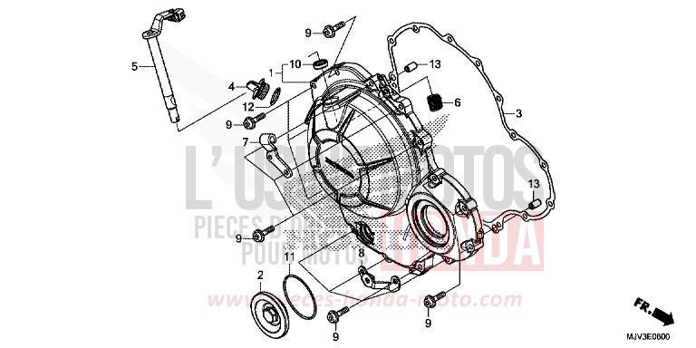 PANNEAU CARTER-MOTEUR D. de CBR500R ROSS WHITE (NH196) 2015