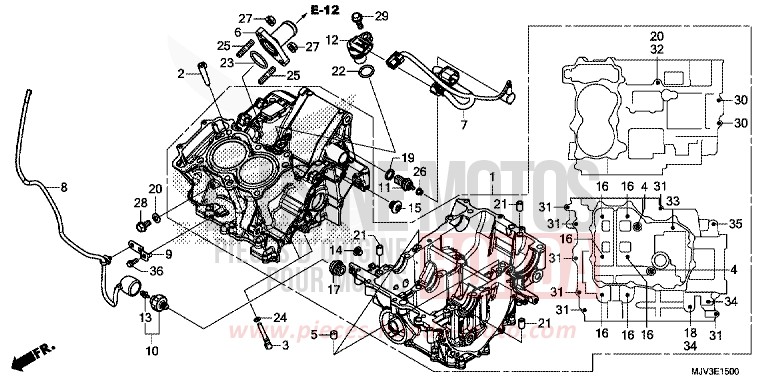 CARTER MOTEUR de CBR500R ROSS WHITE (NH196) 2015
