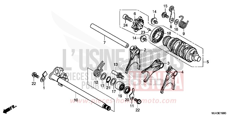 BARILLET DE SELECTION de CBR500R ROSS WHITE (NH196) 2015