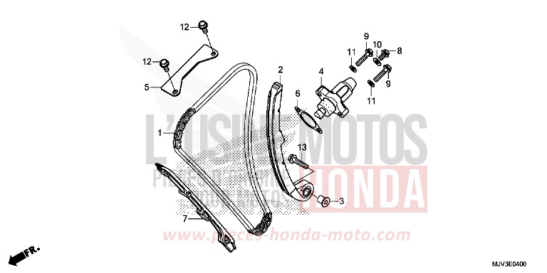 CHAINE A CAMES/TENDEUR de CBR500R GRAPHITE BLACK (NHB01) 2015