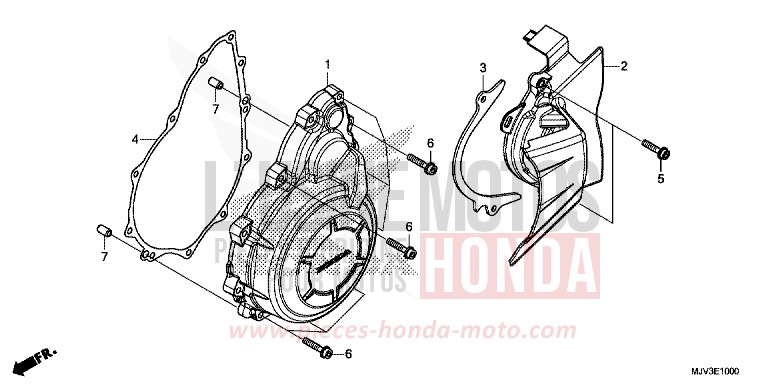 COUVERCLE DE GENERATEUR C.A. de CBR500R GRAPHITE BLACK (NHB01) 2015