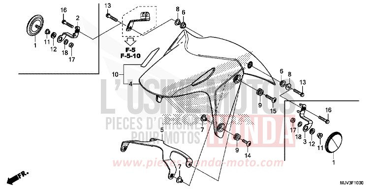 AILE AVANT de CBR500R GRAPHITE BLACK (NHB01) 2015