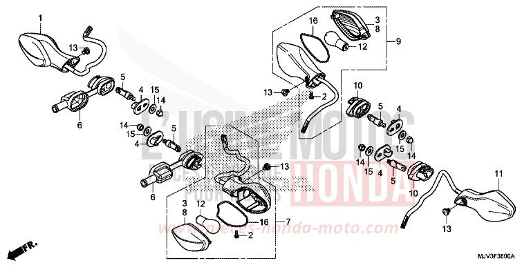 CLIGNOTANT de CBR500R GRAPHITE BLACK (NHB01) 2015
