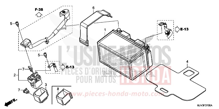 BATTERIE de CBR500R GRAPHITE BLACK (NHB01) 2015