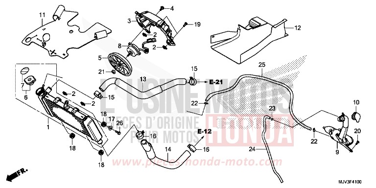 RADIATEUR de CBR500R GRAPHITE BLACK (NHB01) 2015