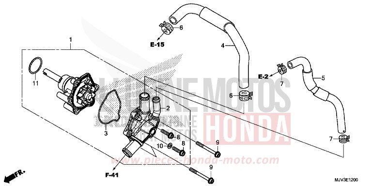 POMPE A EAU de CBR500R MILLENNIUM RED (R263) 2015