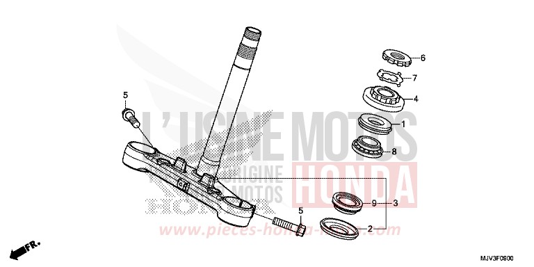 TIGE DE DIRECTION de CBR500R MILLENNIUM RED (R263) 2015