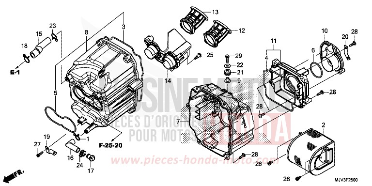 FILTRE A AIR de CBR500R MILLENNIUM RED (R263) 2015
