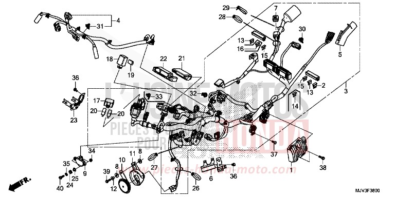 FAISCEAU DES FILS de CBR500R MILLENNIUM RED (R263) 2015