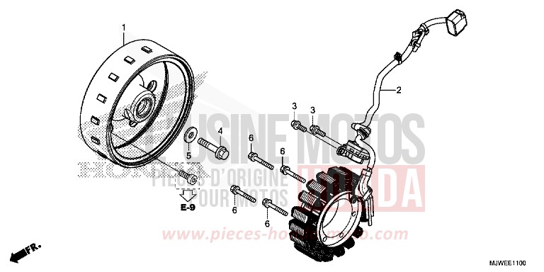 GENERATRICE de CBR500R MILLENNIUM RED (R263) de 2016