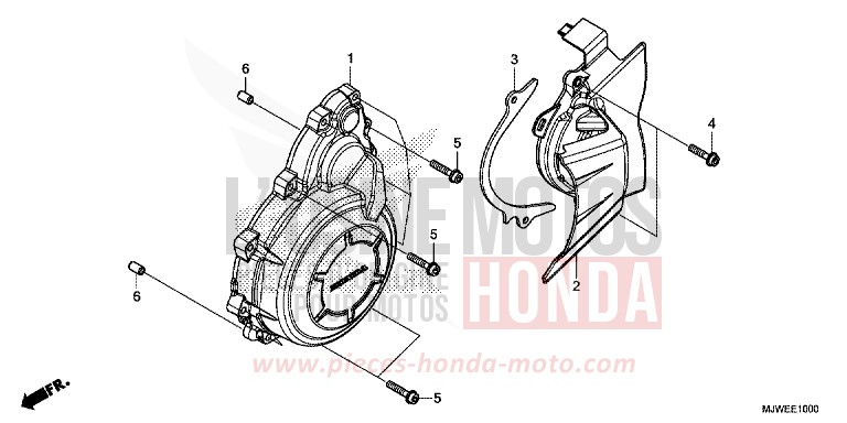 COUVERCLE DE GENERATEUR C.A. de CBR500R PEARL METALLOID WHITE (NHA96) 2016