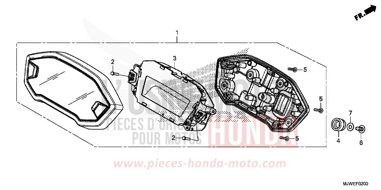 COMPTEUR de CBR500R PEARL METALLOID WHITE (NHA96) 2016