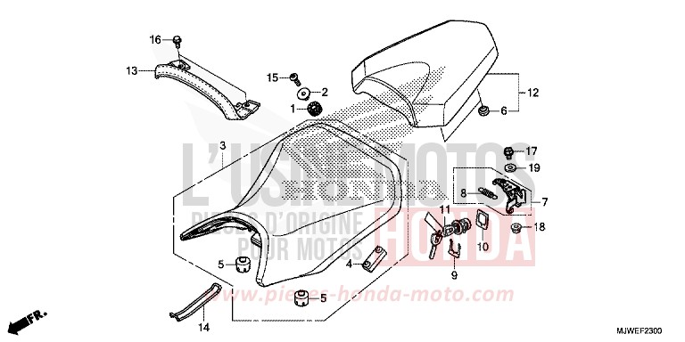 SIEGE de CBR500R PEARL METALLOID WHITE (NHA96) 2016