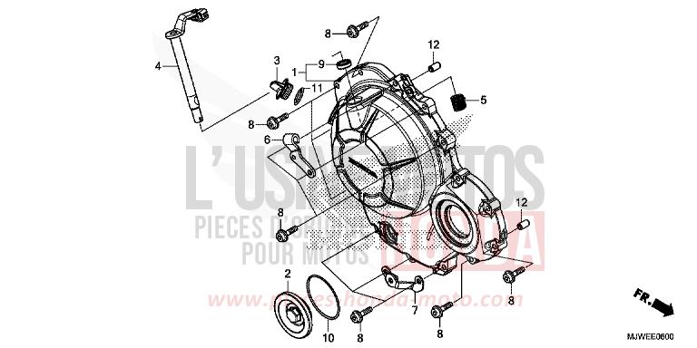 PANNEAU CARTER-MOTEUR D. de CBR500R GRAPHITE BLACK (NHB01) 2017