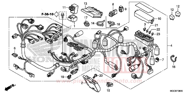 FAISCEAU DES FILS de CB1100 PEARL SUNBEAM WHITE (NHA66) 2014