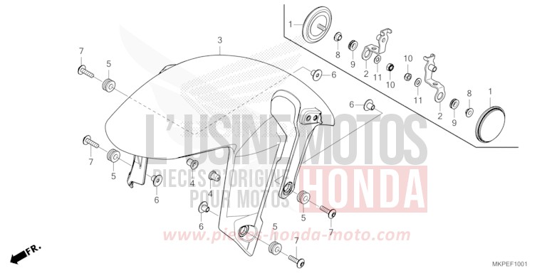 AILE AVANT (CB500FAN/P) de CB500F MAT AXIS GRAY METALLIC (NH303) 2022