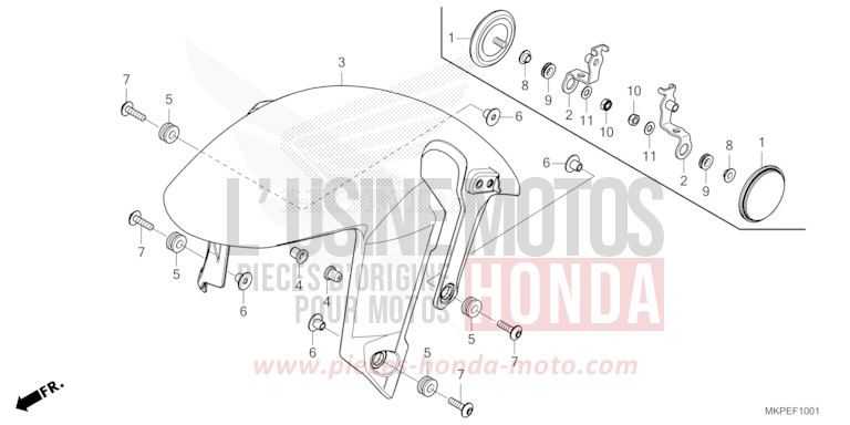 AILE AVANT (CB500FAN/P) de CB500F PEARL DUSK YELLOW (Y238) 2022