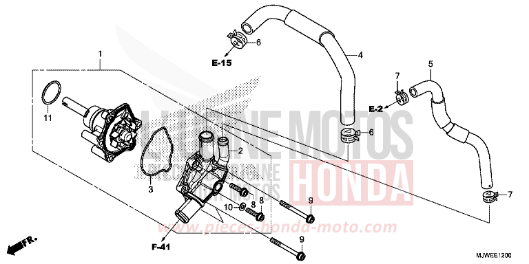 POMPE A EAU de CBR500R MILLENNIUM RED (R263) 2017