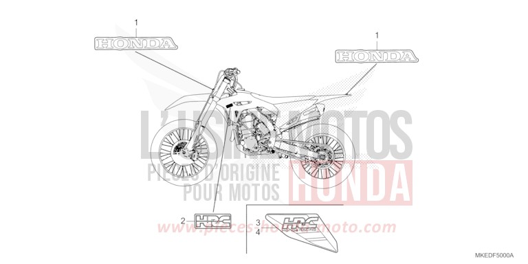 MARQUE (1) de CRF450R EXTREME RED (R292) 2022