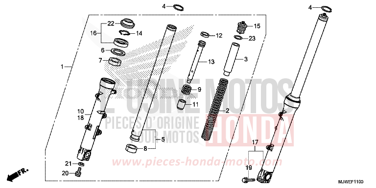 FOURCHETTE AVANT de CBR500R MILLENNIUM RED (R263) 2017