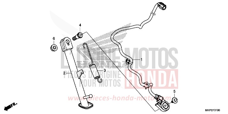 BEQUILLE LATERALE de CB500F GRAND PRIX RED (R380) 2022