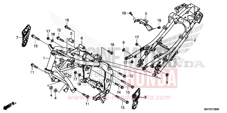 CARROSSERIE DE CHASSIS de CB500F GRAND PRIX RED (R380) 2022