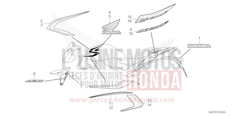 MARQUE/RAYURE de CB500F GRAND PRIX RED (R380) 2022