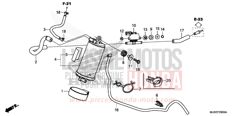 CUVETTE de CBR500R MILLENNIUM RED (R263) 2017